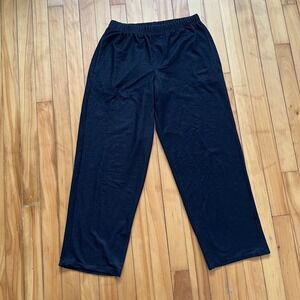 Hugo Boss Mens Medium Black Elastic Waist Lounge Pants Straight Leg Twill